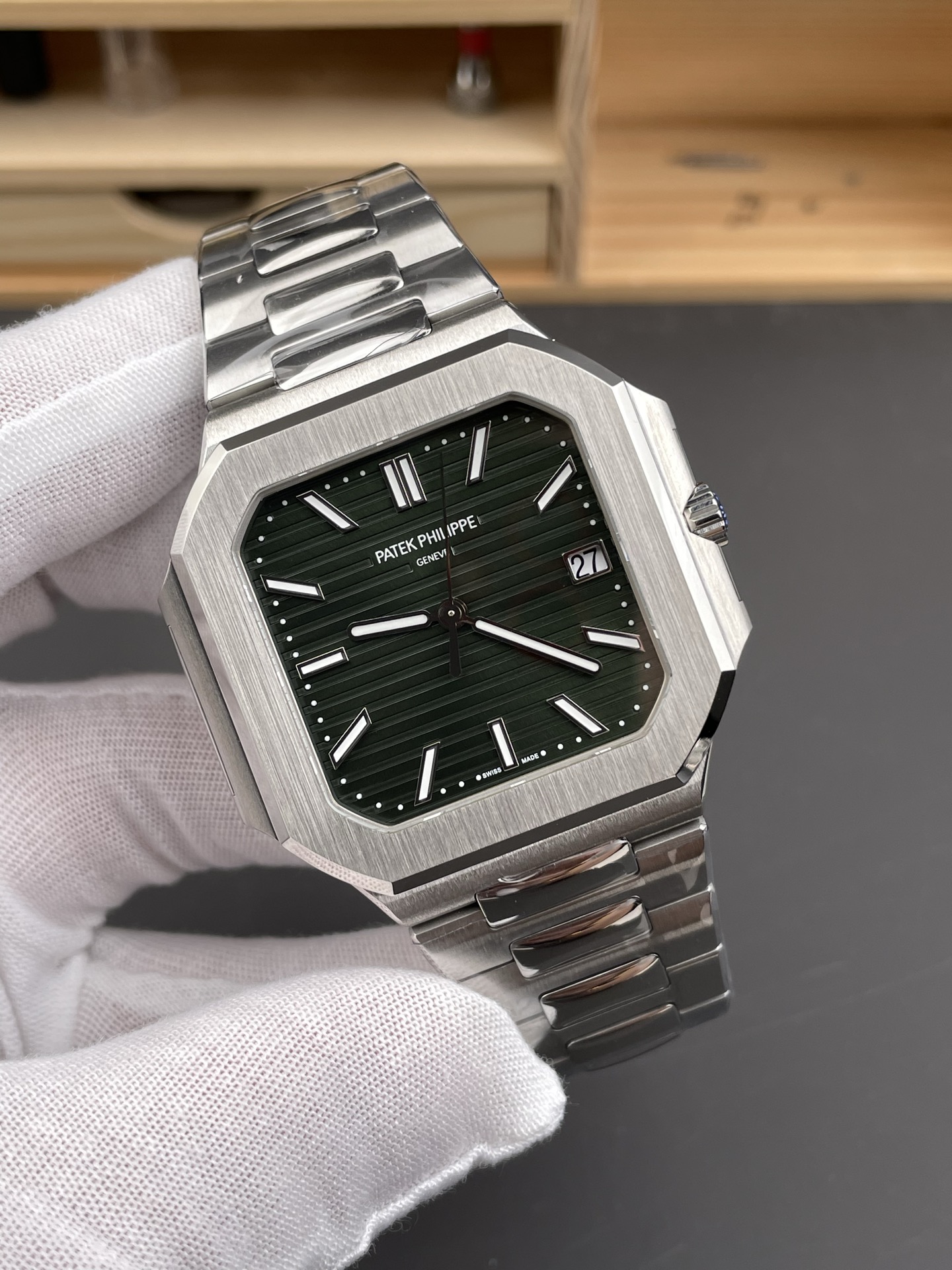 Patek Philippe Cubitus 5821 904L Steel Casing Green Dial Swiss Super Clone Watch - view 4