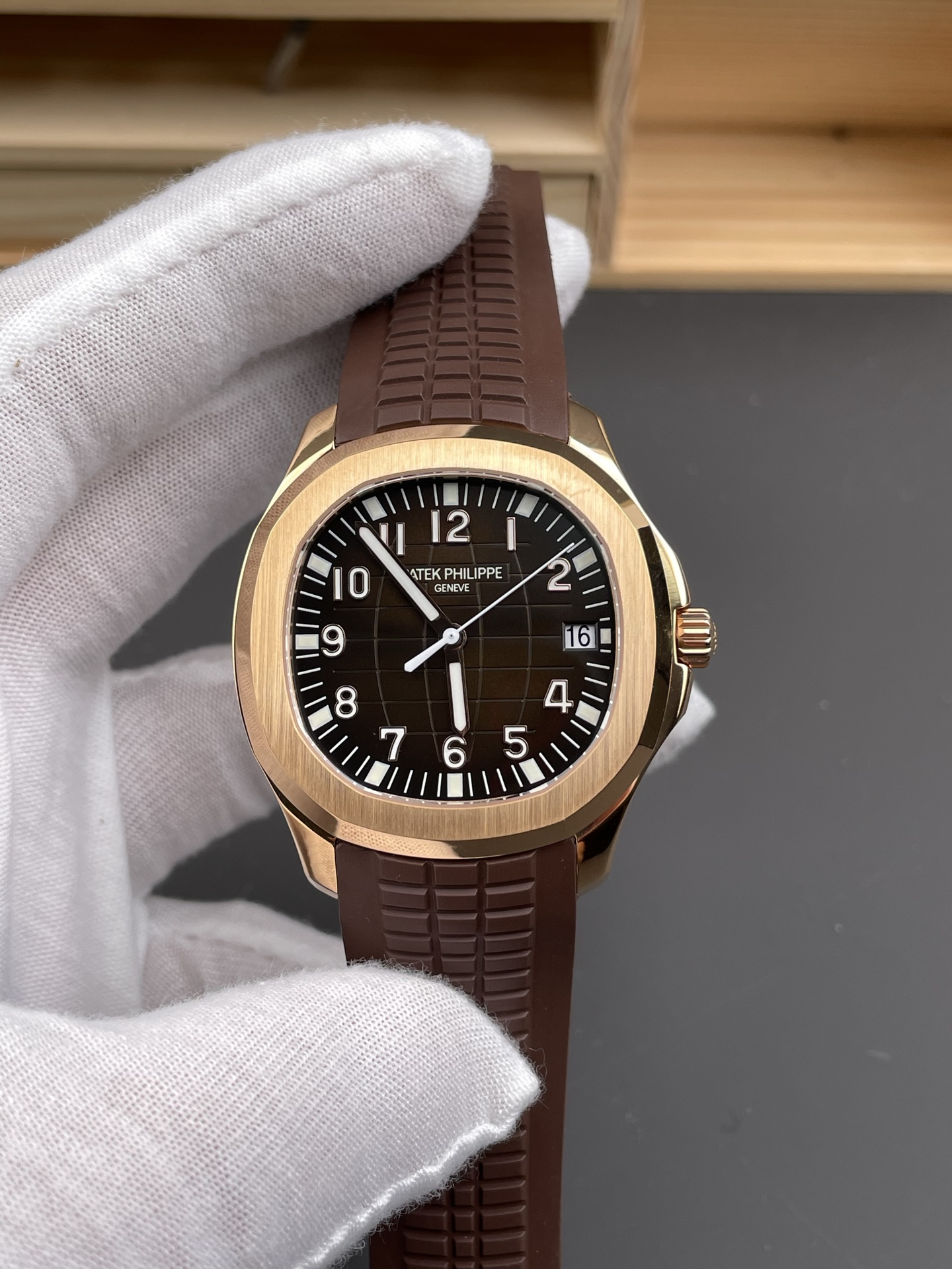 Patek Philippe Super Clone Aquanaut 5167 904L Rose Gold Brown Dial Watch - view 3