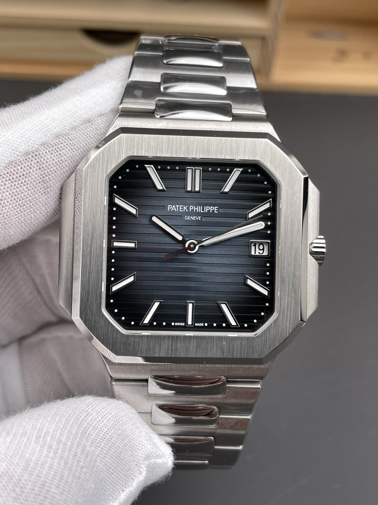 Patek Philippe Cubitus 5821 904L Steel Casing Blue Dial Swiss Super Clone Watch - view 2