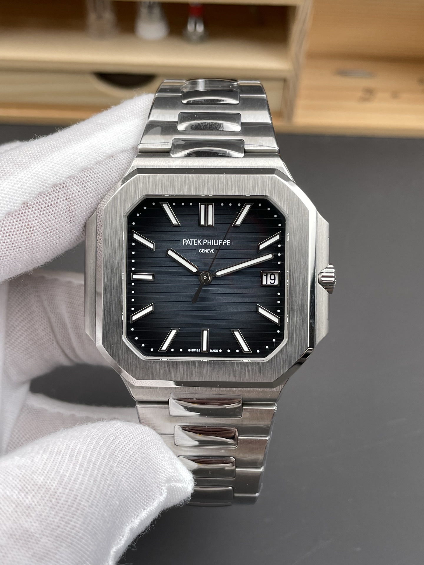 Patek Philippe Cubitus 5821 904L Steel Casing Blue Dial Swiss Super Clone Watch - view 3