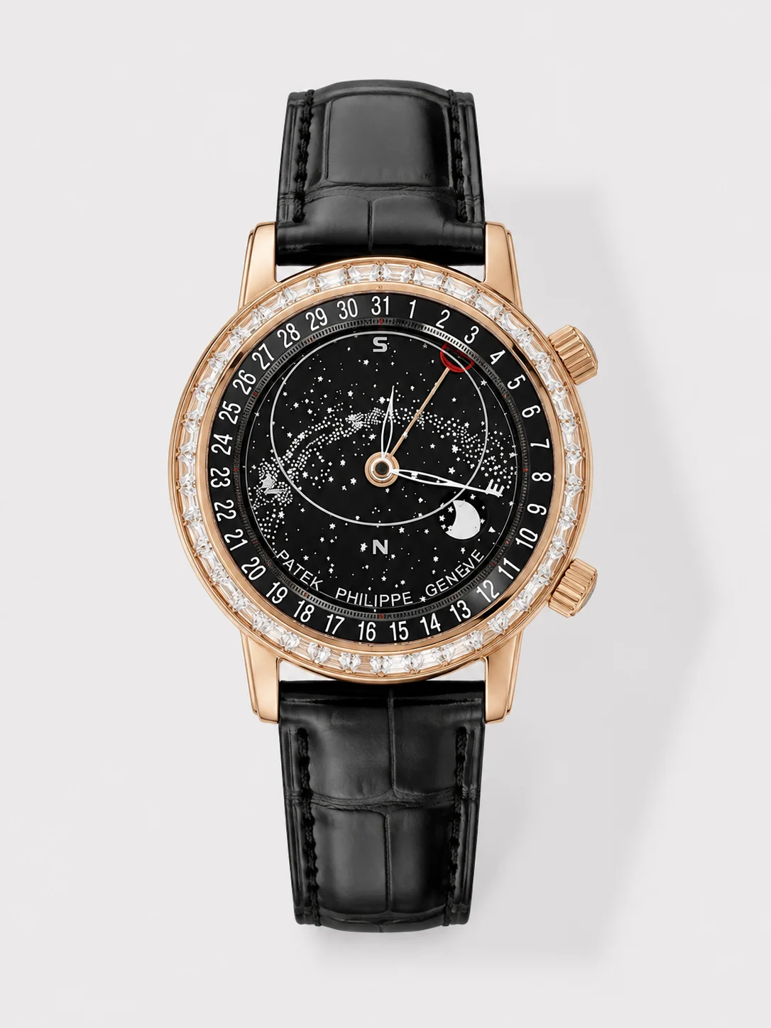 Patek Philippe 6104R Grand Complications Set Bezel Super Clone watch, gallery photo