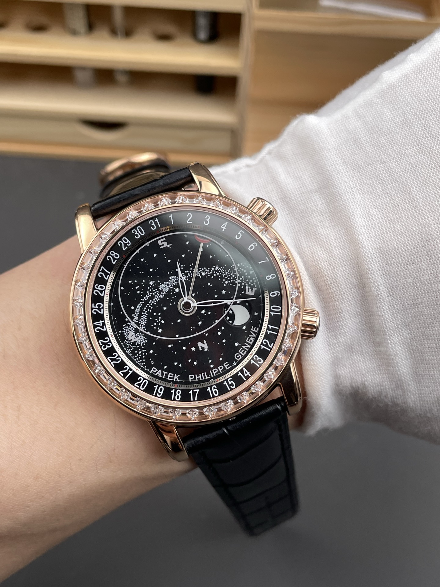 Patek Philippe 6104R Grand Compilations Handwind Swiss Super Clone Watch - Diamonds Bezel - view 10