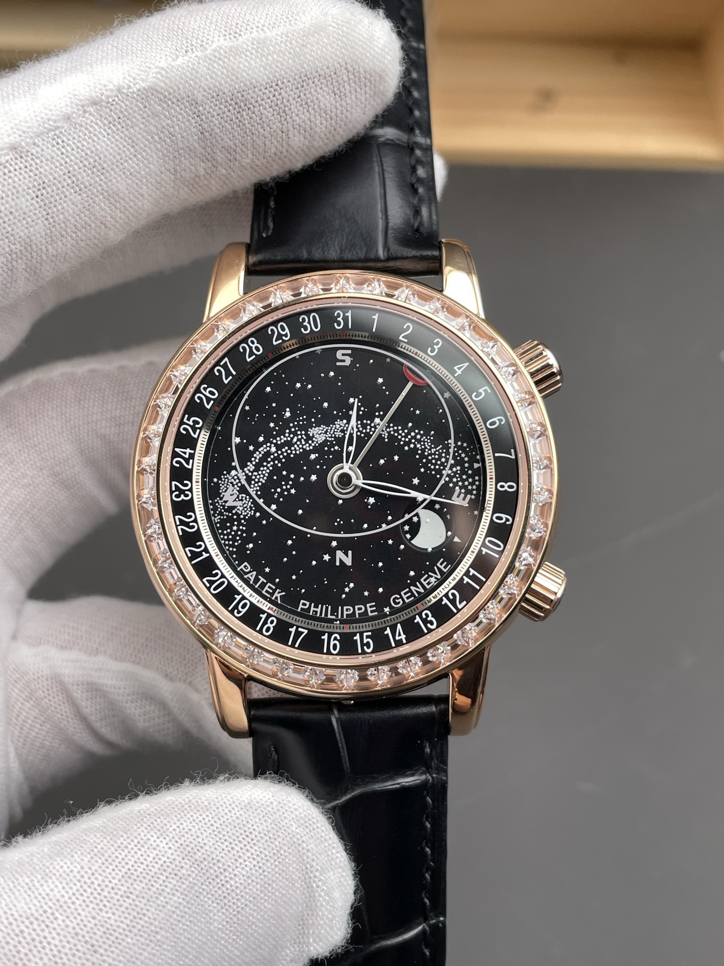 Patek Philippe 6104R Grand Compilations Handwind Swiss Super Clone Watch - Diamonds Bezel - view 2