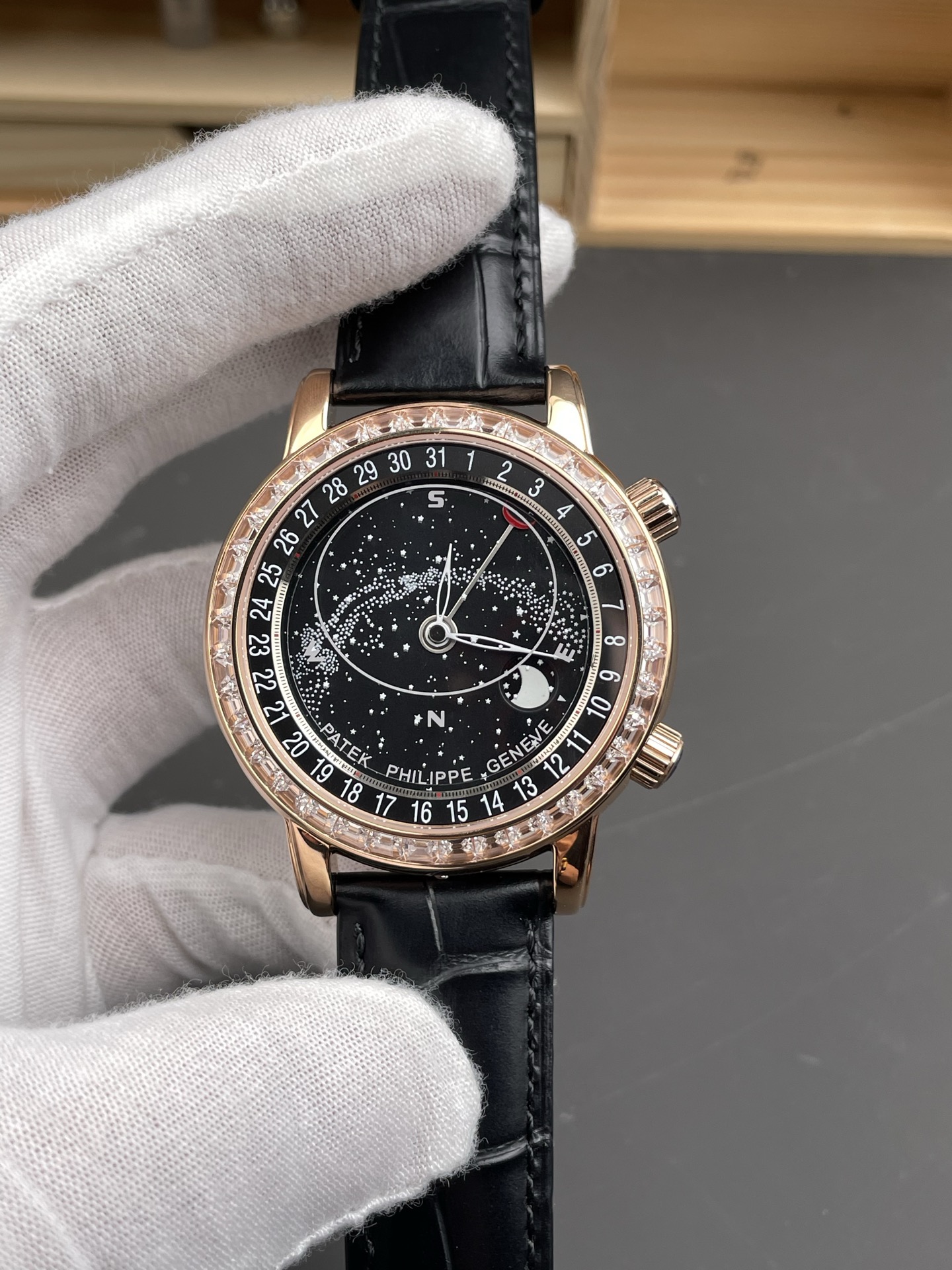 Patek Philippe 6104R Grand Compilations Handwind Swiss Super Clone Watch - Diamonds Bezel - view 3