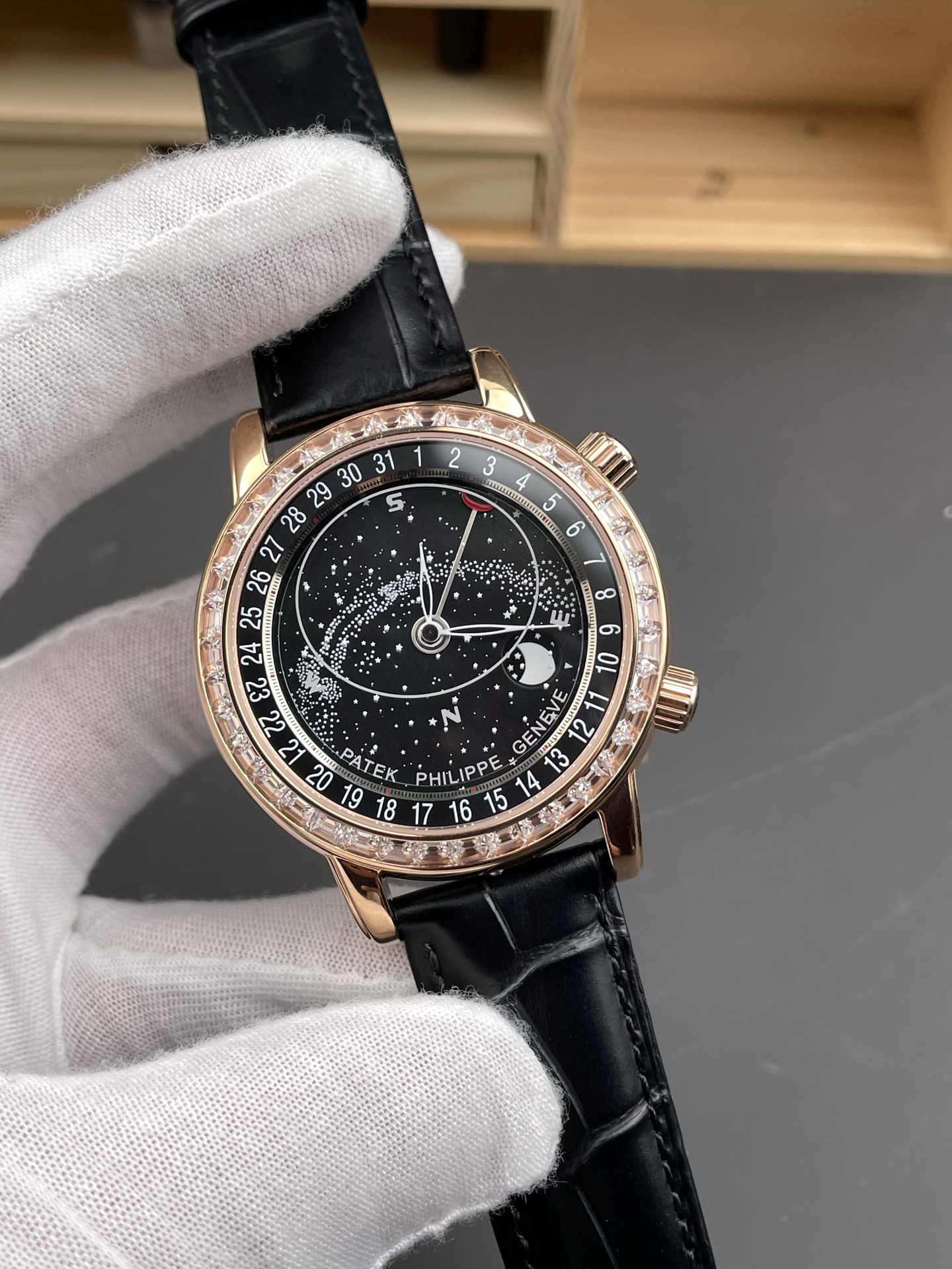 Patek Philippe 6104R Grand Compilations Handwind Swiss Super Clone Watch - Diamonds Bezel - view 4