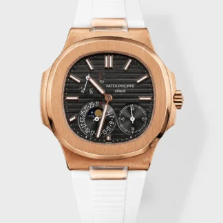 Patek Philippe Nautilus 5712R Grey Dial White Strap Super Clone Watch