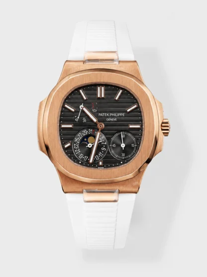Patek Philippe Nautilus 5712/R - Dark Grey Dial, White Rubber Strap - 1:1 Top-Tier Swiss Super Clone Watch - view 1