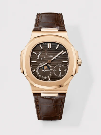 Patek Philippe Nautilus 5712/R 1:1 Quality Swiss Super Clone Watch in Brown Dial Leather Strap - view 1