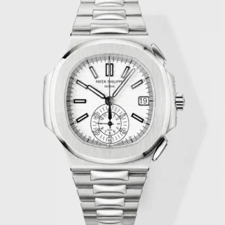 Patek Philippe Nautilus 5980/1A 904L Steel Case in White Dial - 1:1 Mirror Super Clone - view 1
