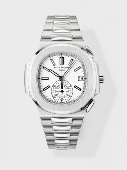 Patek Philippe Nautilus 5980/1A 904L Steel Case in White Dial - 1:1 Mirror Super Clone - view 1