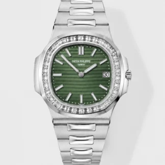 Patek Philippe Nautilus 5711 Green Dial Set Bezel Super Clone watch, gallery photo