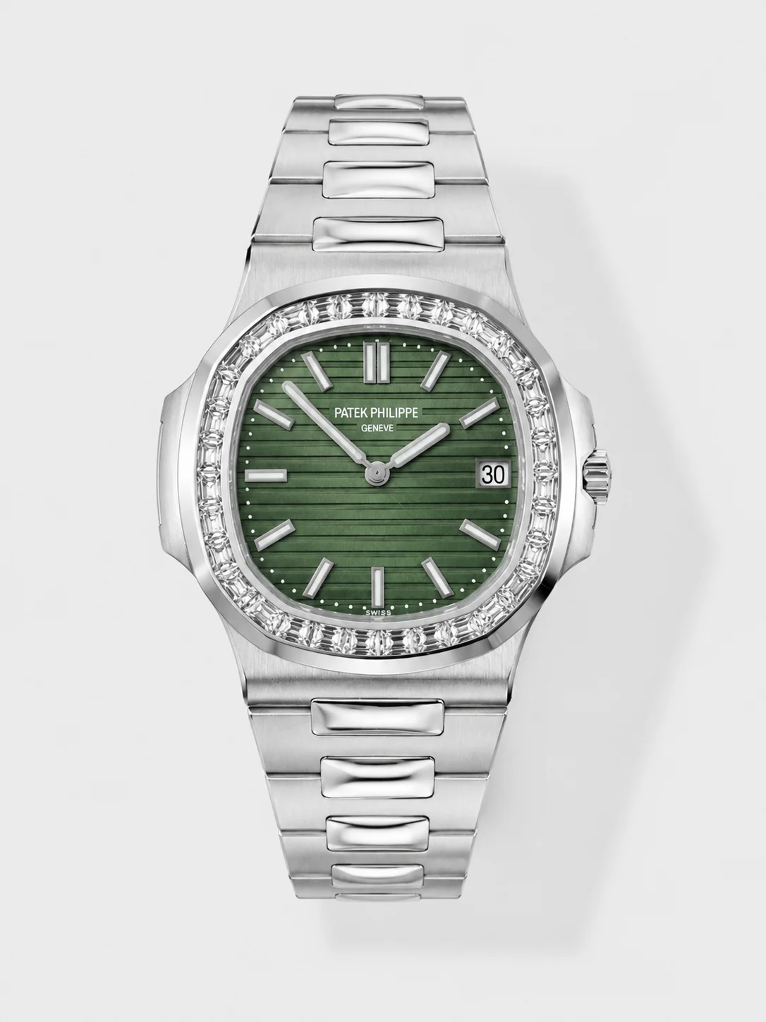 Patek Philippe Nautilus 5711 Green Dial Set Bezel Super Clone watch, gallery photo