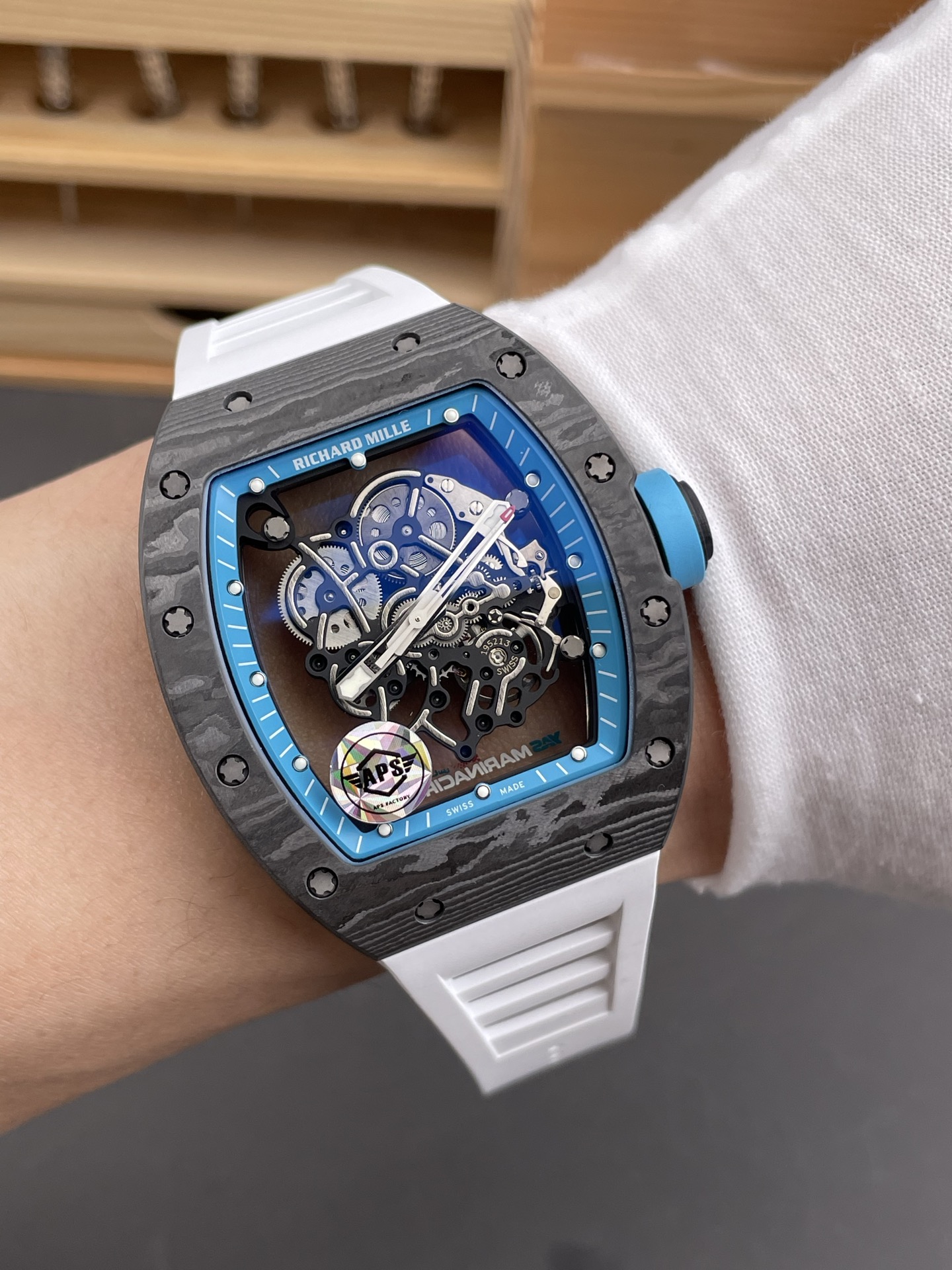 Richard Mille RM055 Black NTPT Real Vaucher Movement Super Clone Watch - view 10