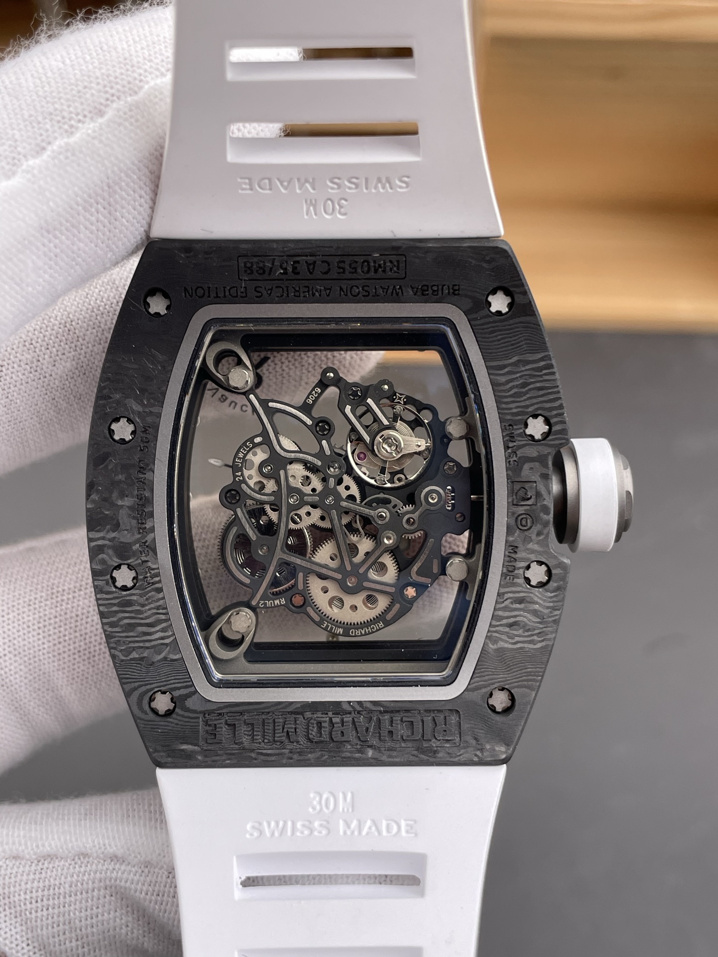 Richard Mille RM055 Black NTPT Real Vaucher Movement Super Clone Watch - view 5