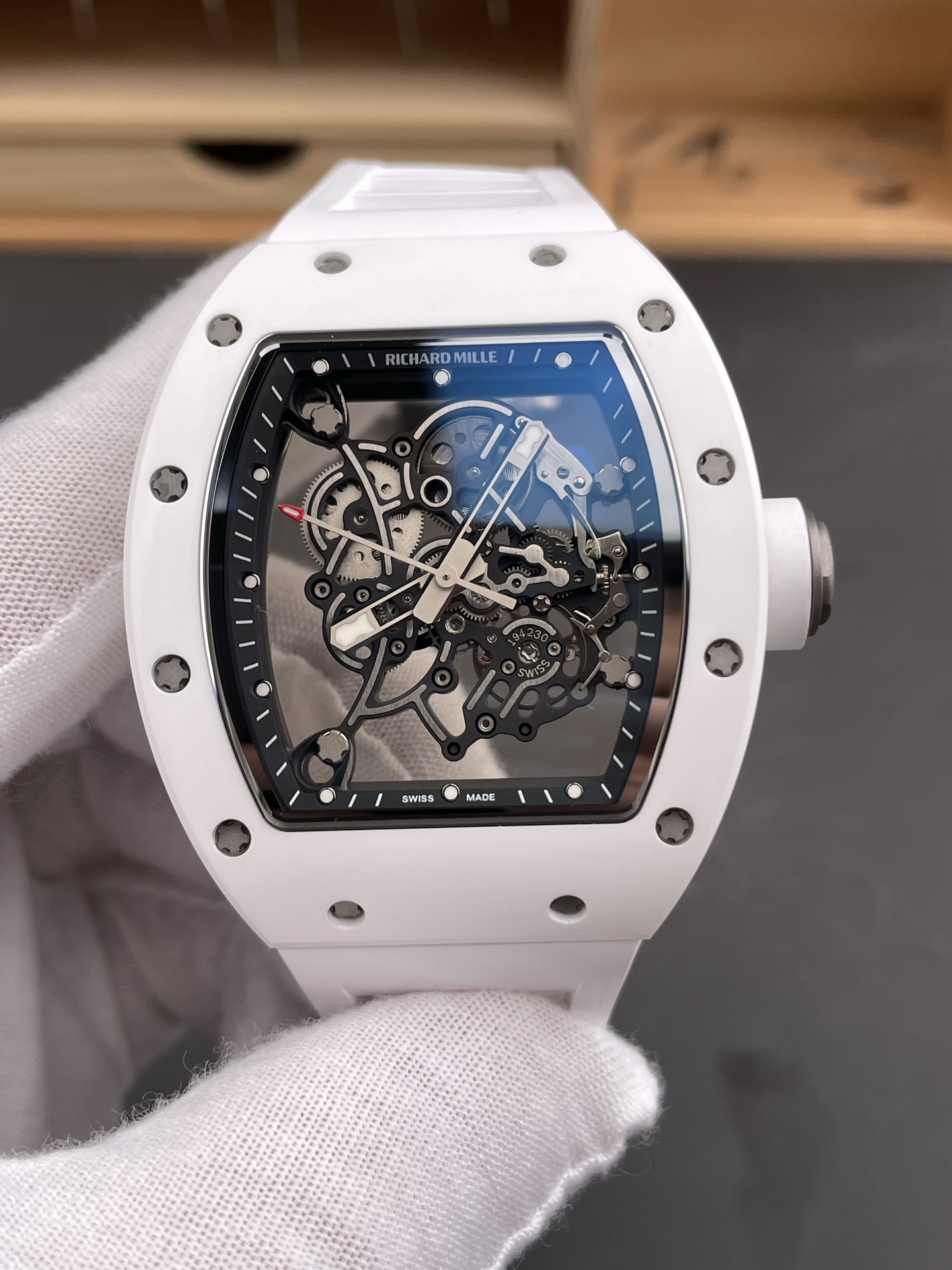 Richard Mille RM055 White Ceramic Real Vaucher Movement Super Clone Watch - view 2