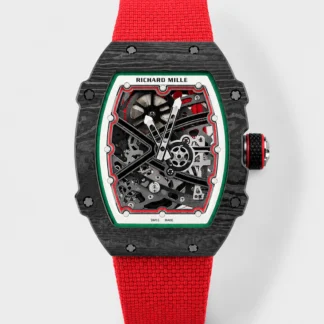 Richard Mille Super Clone RM67-02 Black Carbon TPT 37 Grams Watch Red Strap - view 1