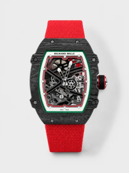 Richard Mille Super Clone RM67-02 Black Carbon TPT 37 Grams Watch Red Strap - view 1