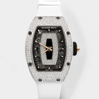 Richard Mille RM007 Diamonds Paved Black Dial 904L Steel Superclone Swiss Watch - Super Clone Watch - view 1