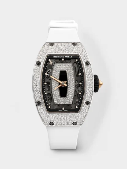 Richard Mille RM007 Diamonds Paved Black Dial 904L Steel Superclone Swiss Watch - Super Clone Watch - view 1