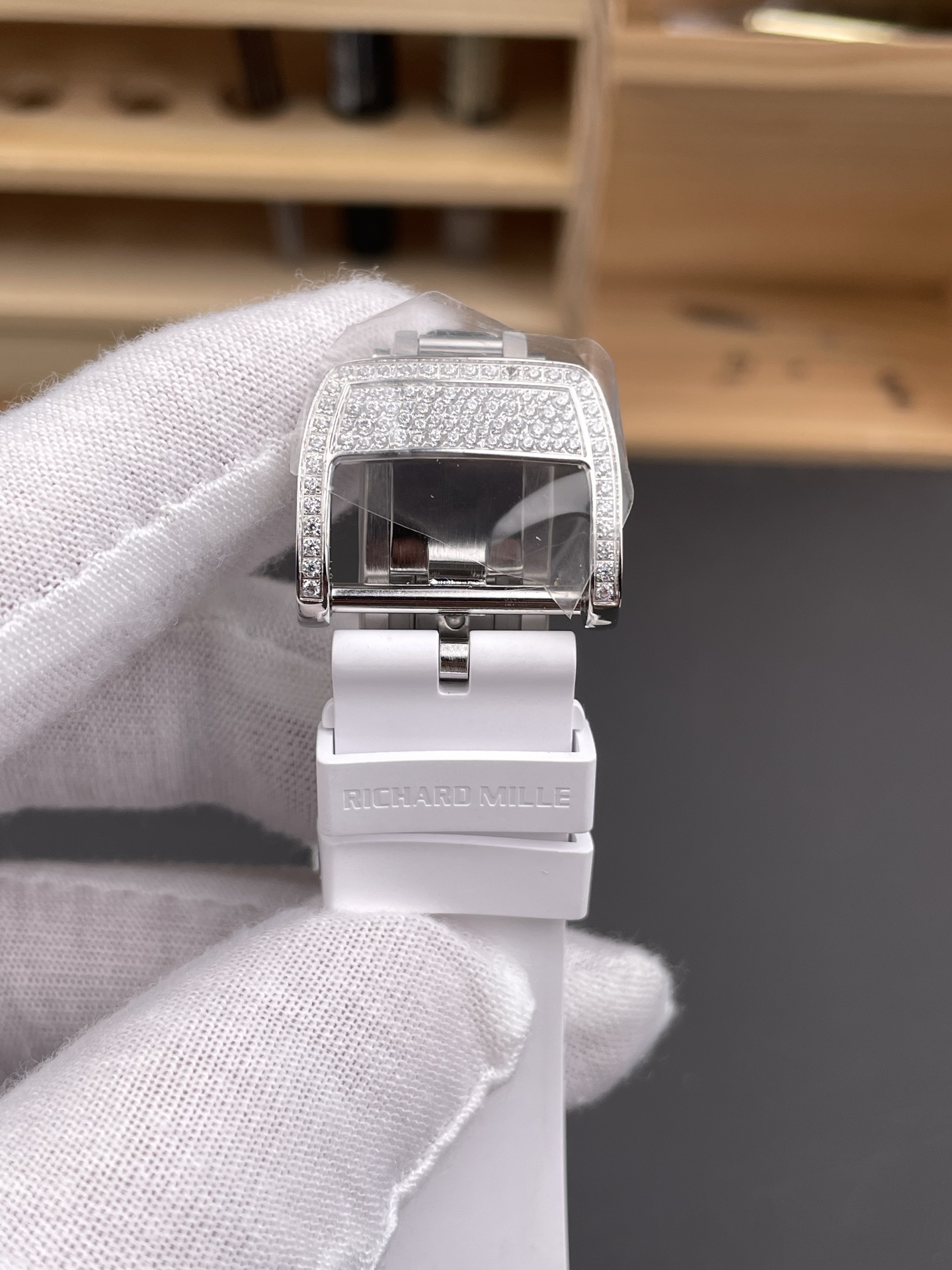 Richard Mille RM007 Diamonds Paved Black Dial 904L Steel Superclone Swiss Watch - Super Clone Watch - view 9