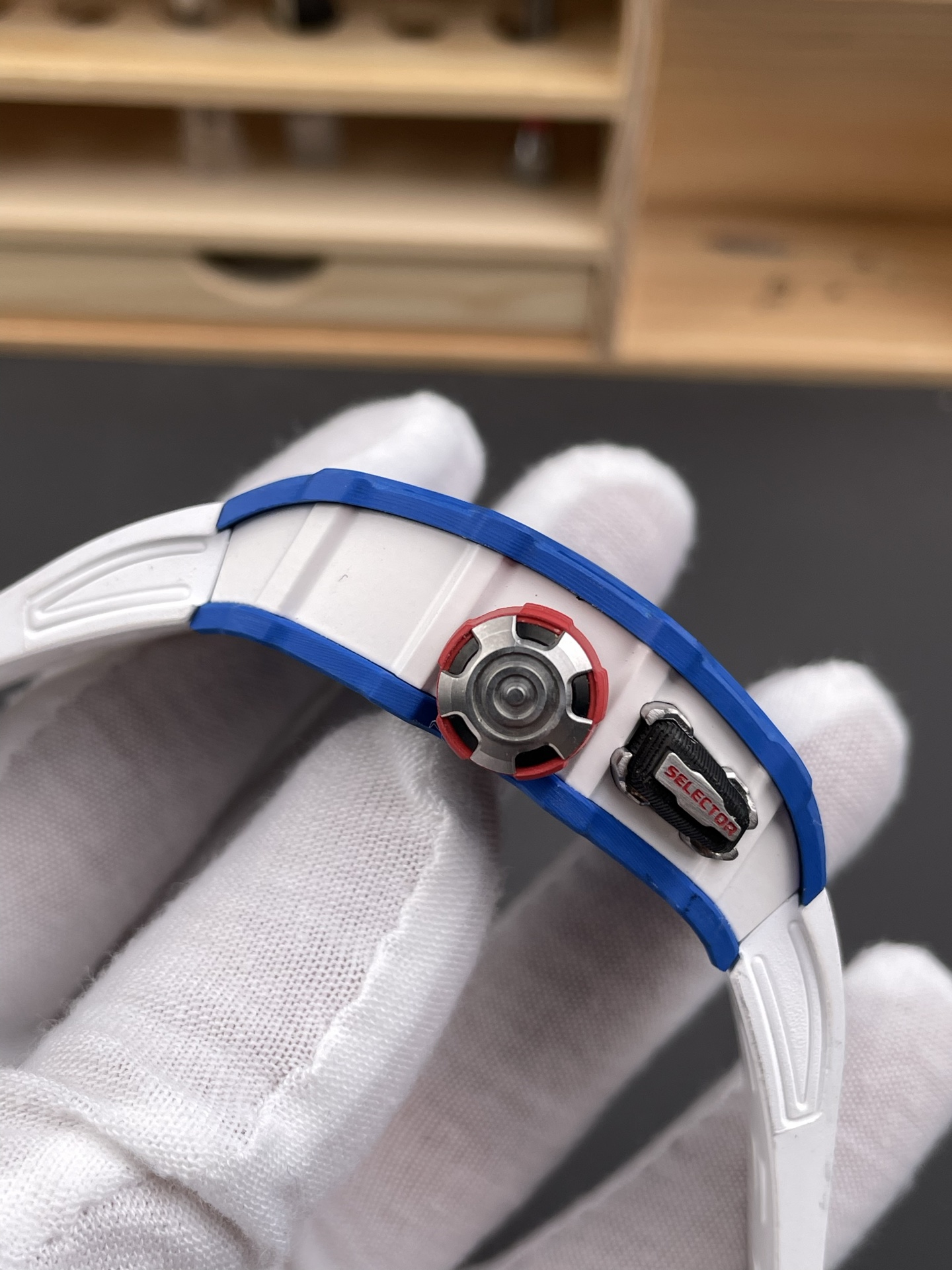 Richard Mille RM35-03 Rafael Nadal Edition Blue Carbon Fiber Casing 1:1 Mirror Super Clone Watch in White Strap - view 6
