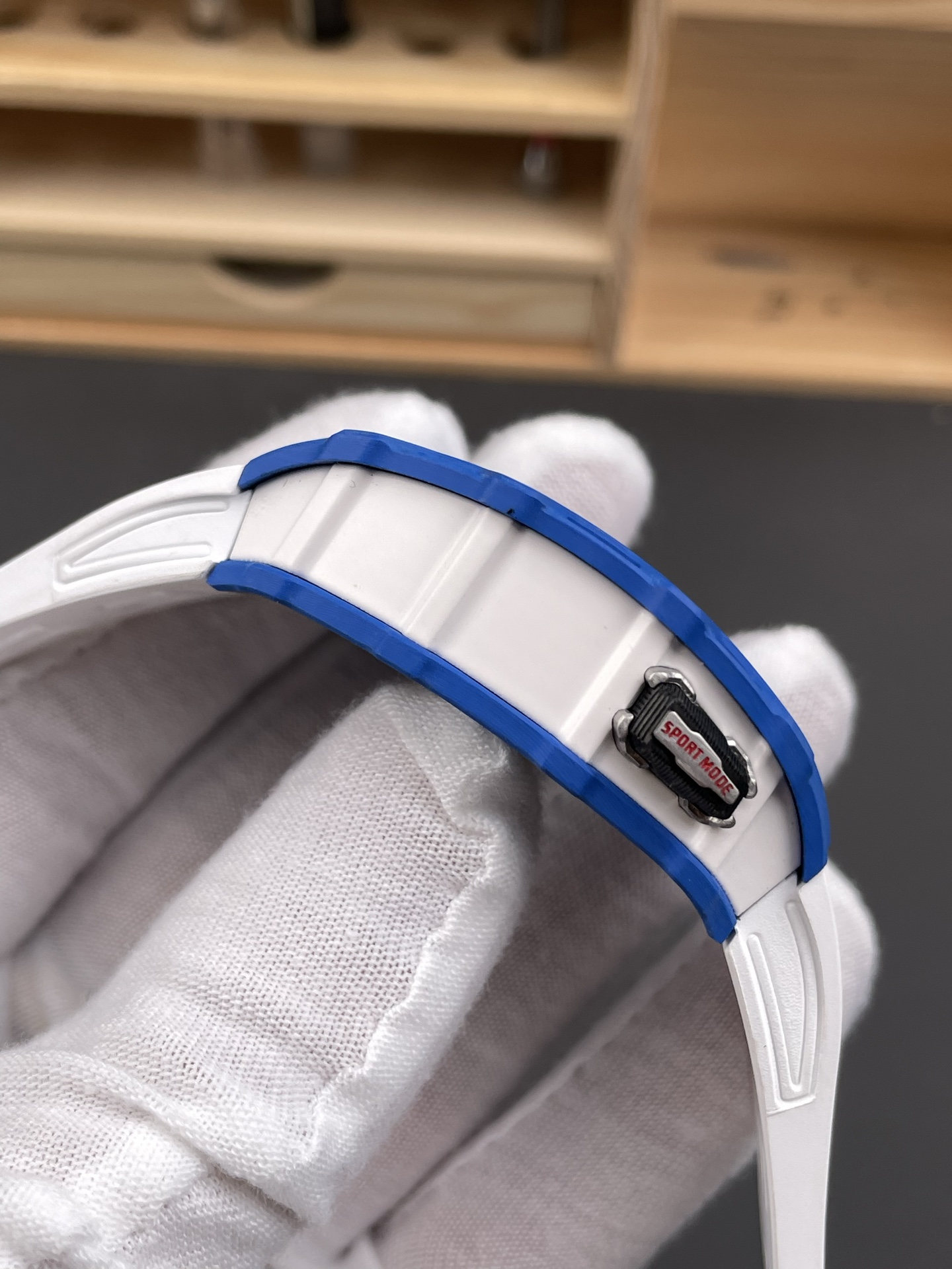Richard Mille RM35-03 Rafael Nadal Edition Blue Carbon Fiber Casing 1:1 Mirror Super Clone Watch in White Strap - view 7