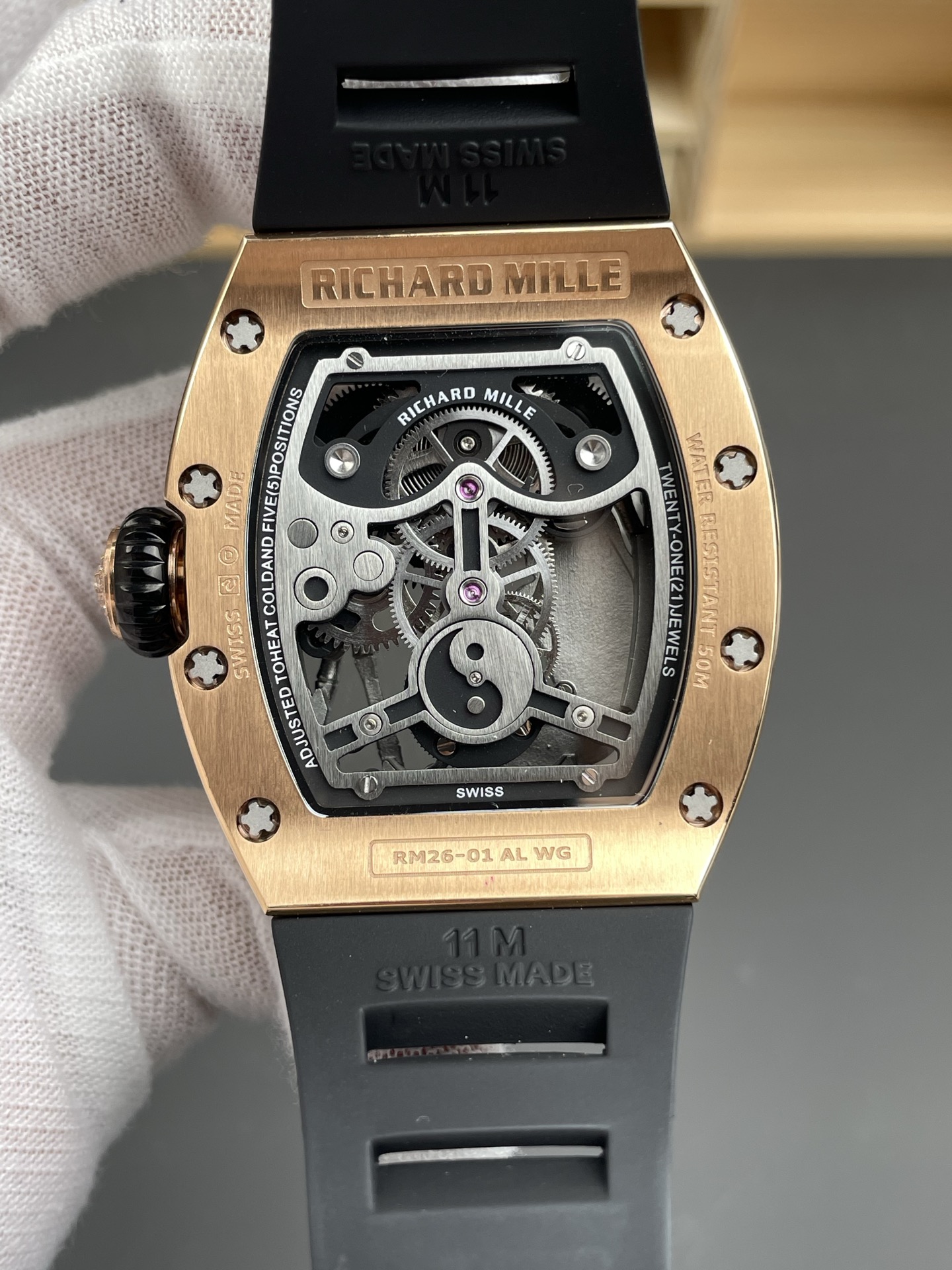 Richard Mille RM26-01 Tourbillon “Panda” Rose Gold Watch (Swiss Movement) - Super Clone Watch - view 5