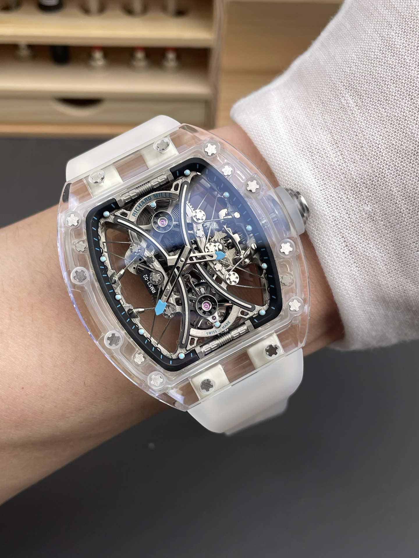 Richard Mille RM53-01 Pablo Mac Donough Sapphire Casing with Original Tourbillon Movement - Super Clone Watch - view 10
