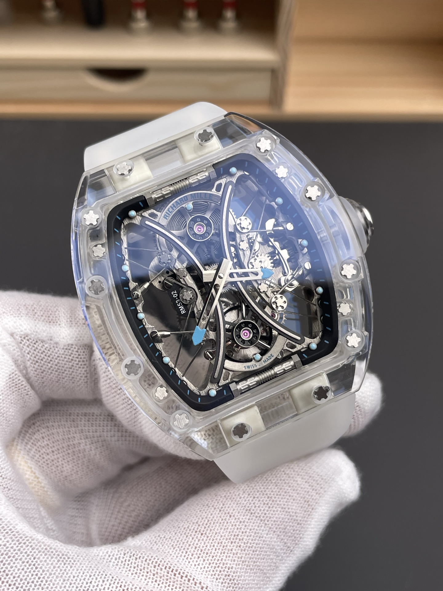 Richard Mille RM53-01 Pablo Mac Donough Sapphire Casing with Original Tourbillon Movement - Super Clone Watch - view 3