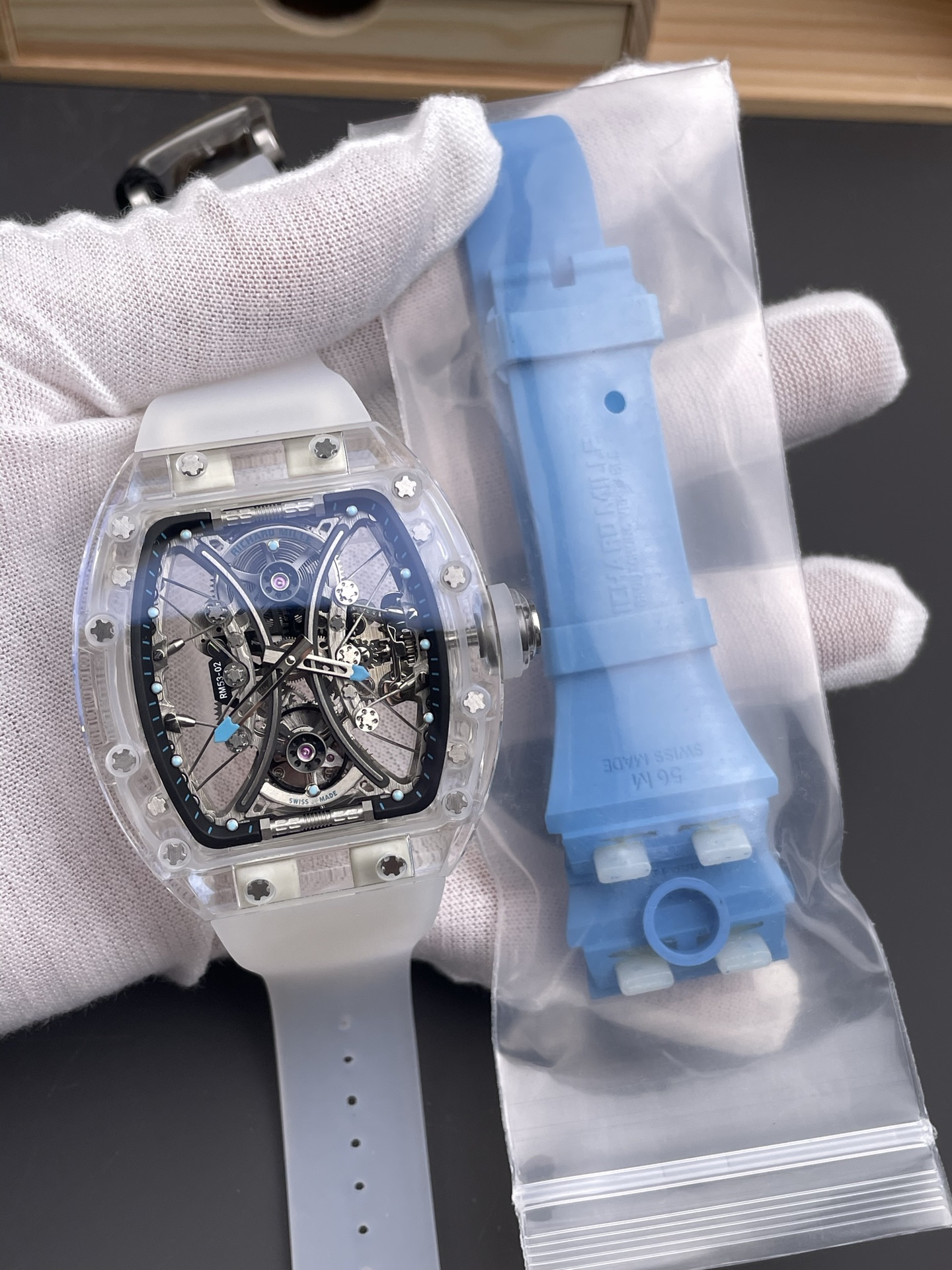 Richard Mille RM53-01 Pablo Mac Donough Sapphire Casing with Original Tourbillon Movement - Super Clone Watch - view 4