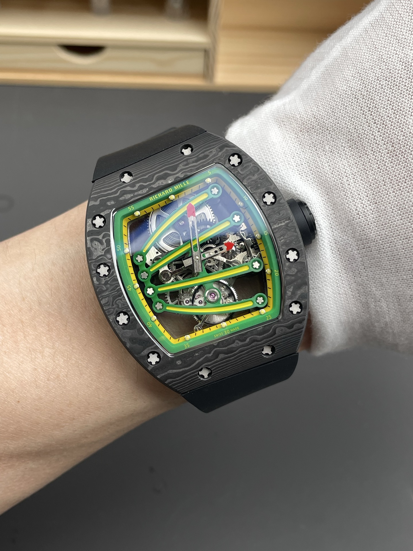 Richard Mille Super Clone RM59-01 Carbon NTPT Case Green Dial Swiss Watch - view 10
