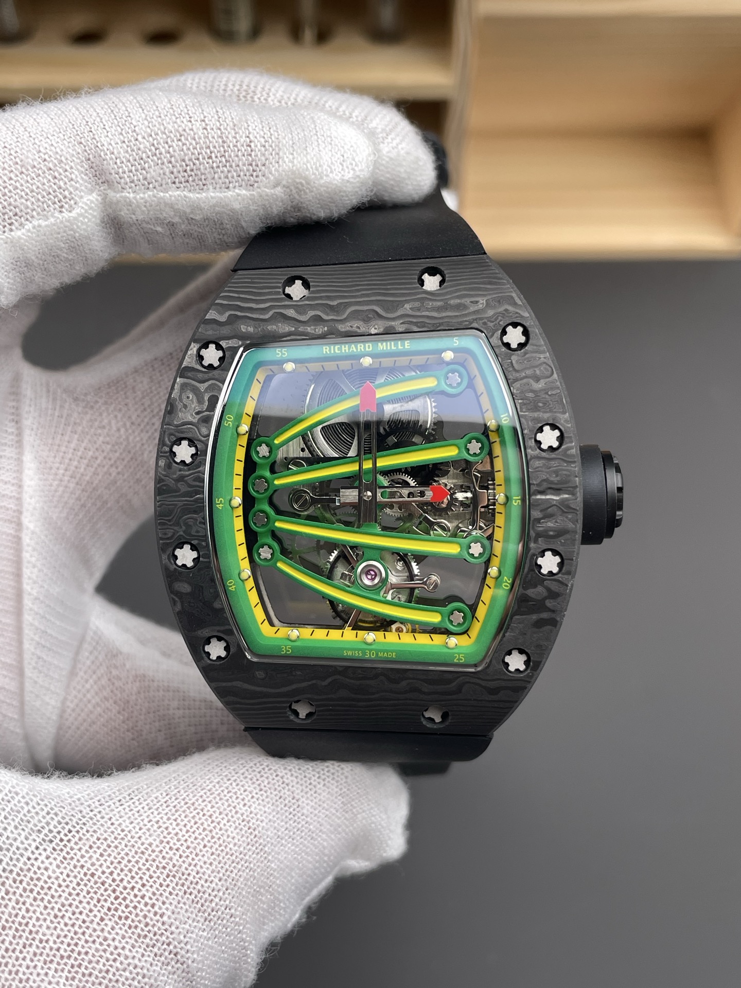 Richard Mille Super Clone RM59-01 Carbon NTPT Case Green Dial Swiss Watch - view 2