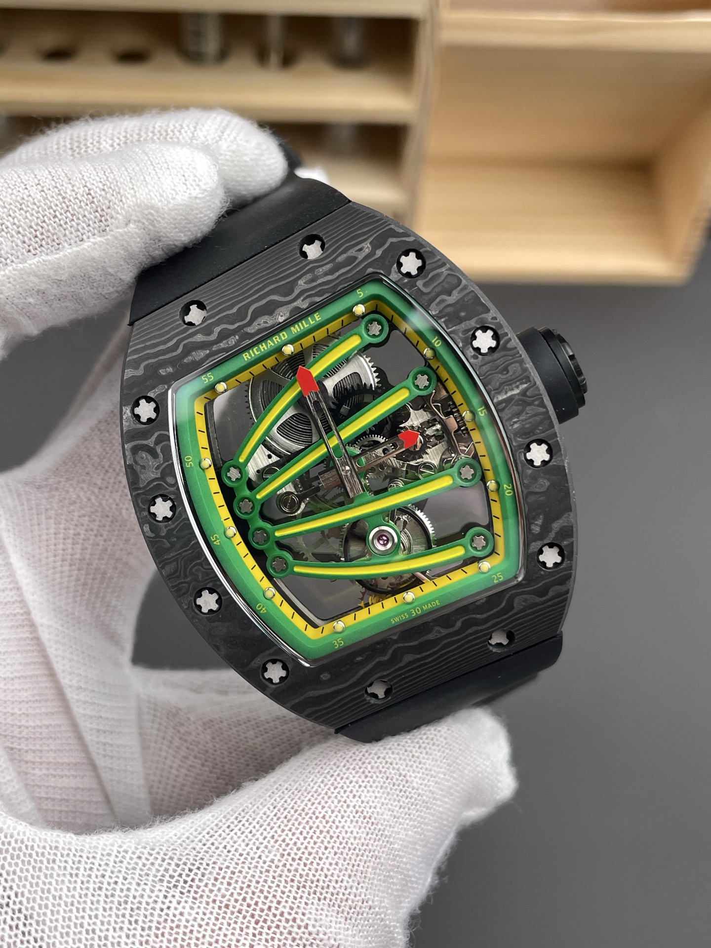 Richard Mille Super Clone RM59-01 Carbon NTPT Case Green Dial Swiss Watch - view 4