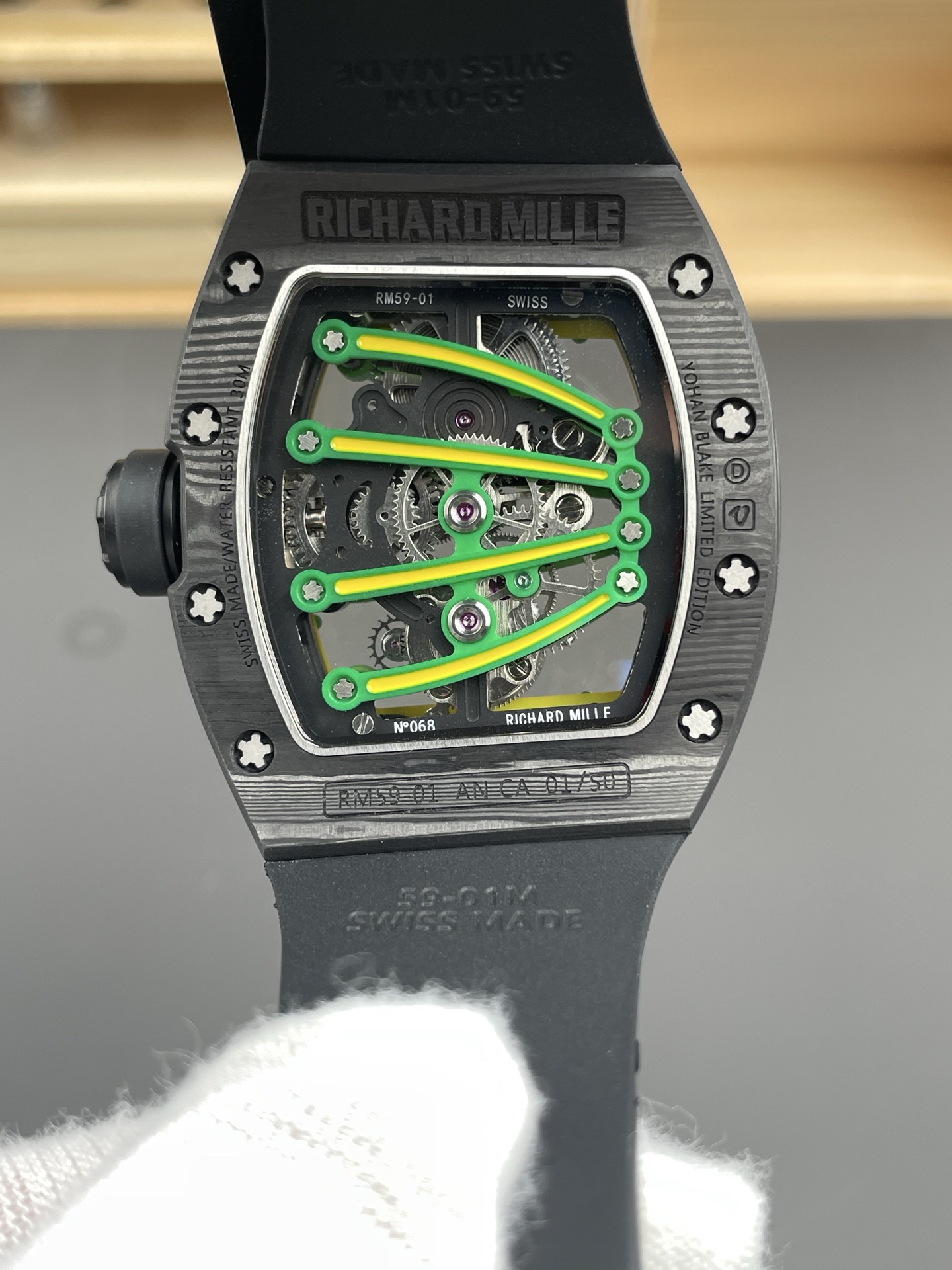 Richard Mille Super Clone RM59-01 Carbon NTPT Case Green Dial Swiss Watch - view 5