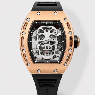 Richard Mille RM052 Skull Genuine Tourbillon Edition Watch in Rose Gold Casing - Super Clone Watch - view 1