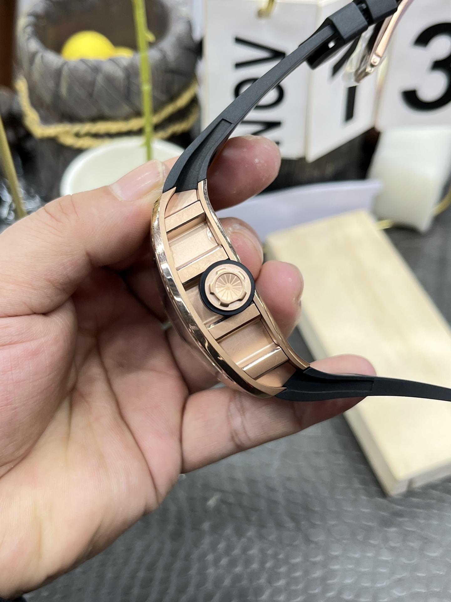 Richard Mille RM052 Skull Genuine Tourbillon Edition Watch in Rose Gold Casing - Super Clone Watch - view 7