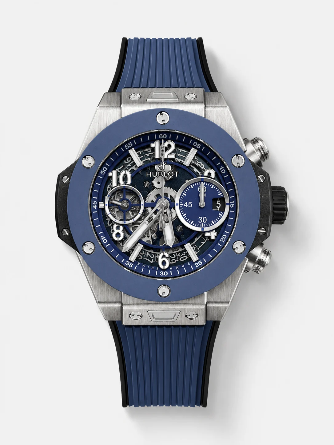 Hublot Big Bang Unico Blue Stainless Steel Casing 1:1 Mirror Edition Swiss Super Clone Watch - view 1