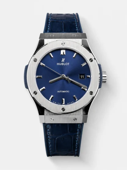 Hublot Super Clone Classic Fusion Titanium Blue Dial 42MM Watch - view 1