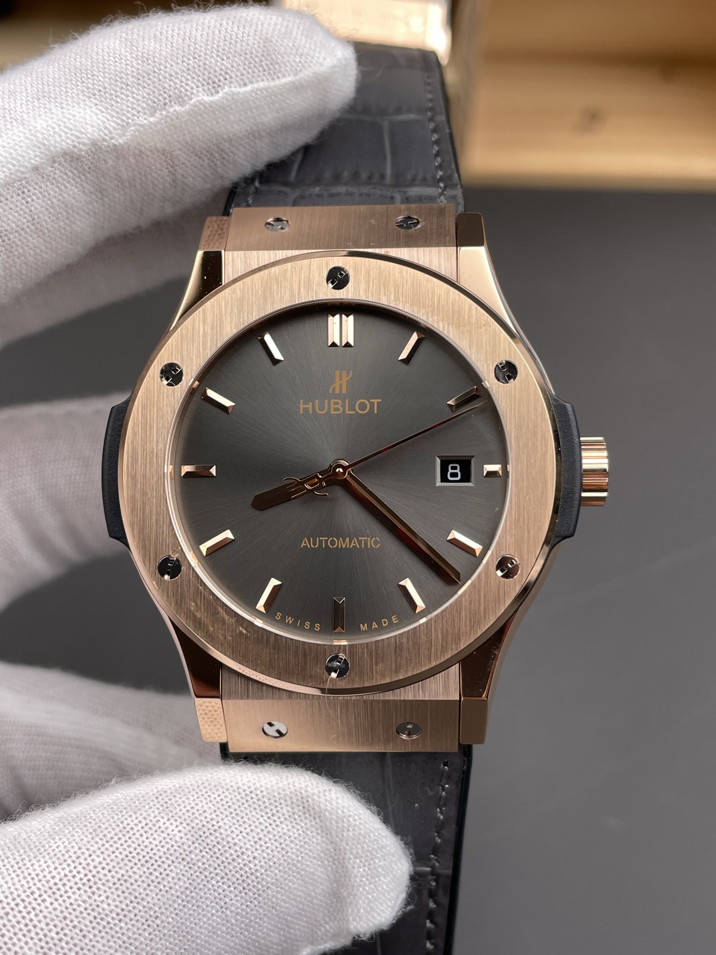 Hublot Super Clone Classic Fusion Titanium Rose Gold Grey Dial 42MM Watch - view 2