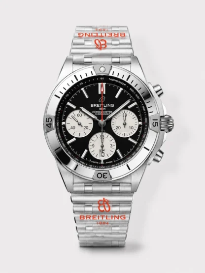 Breitling Chronomat B01 42 Series 1:1 Top-Tier Super Clone Watch - Swiss 904L Stainless Steel Case, Black Dial - view 1