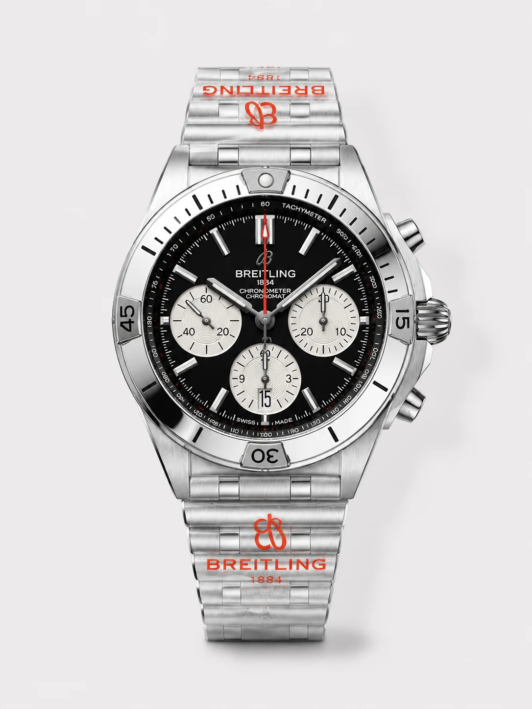 Breitling Chronomat B01 42 Black Dial Steel Bracelet Super Clone Watch