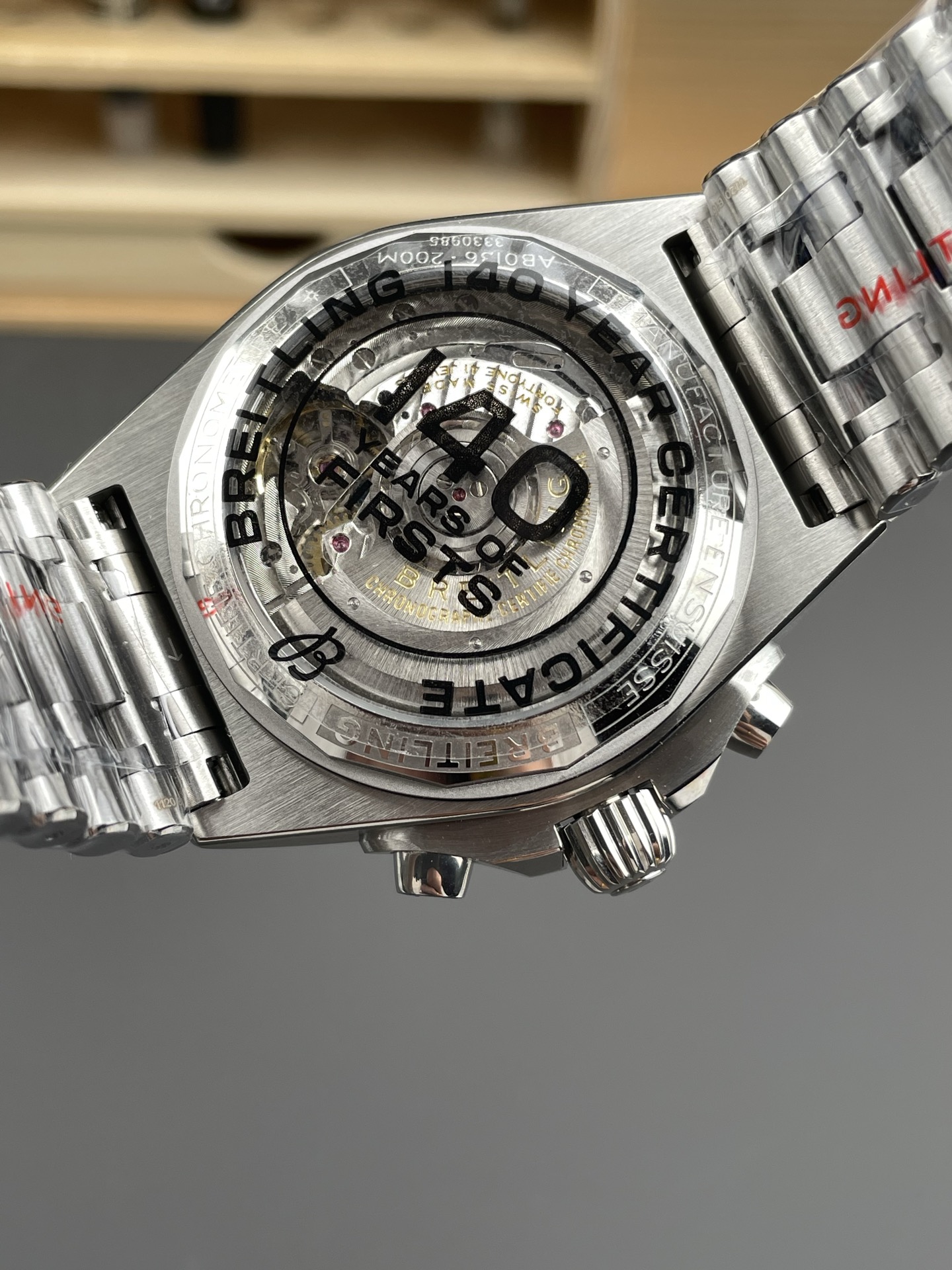 Breitling Chronomat B01 42 Series 1:1 Top-Tier Super Clone Watch - Swiss 904L Stainless Steel Case, Black Dial - view 5