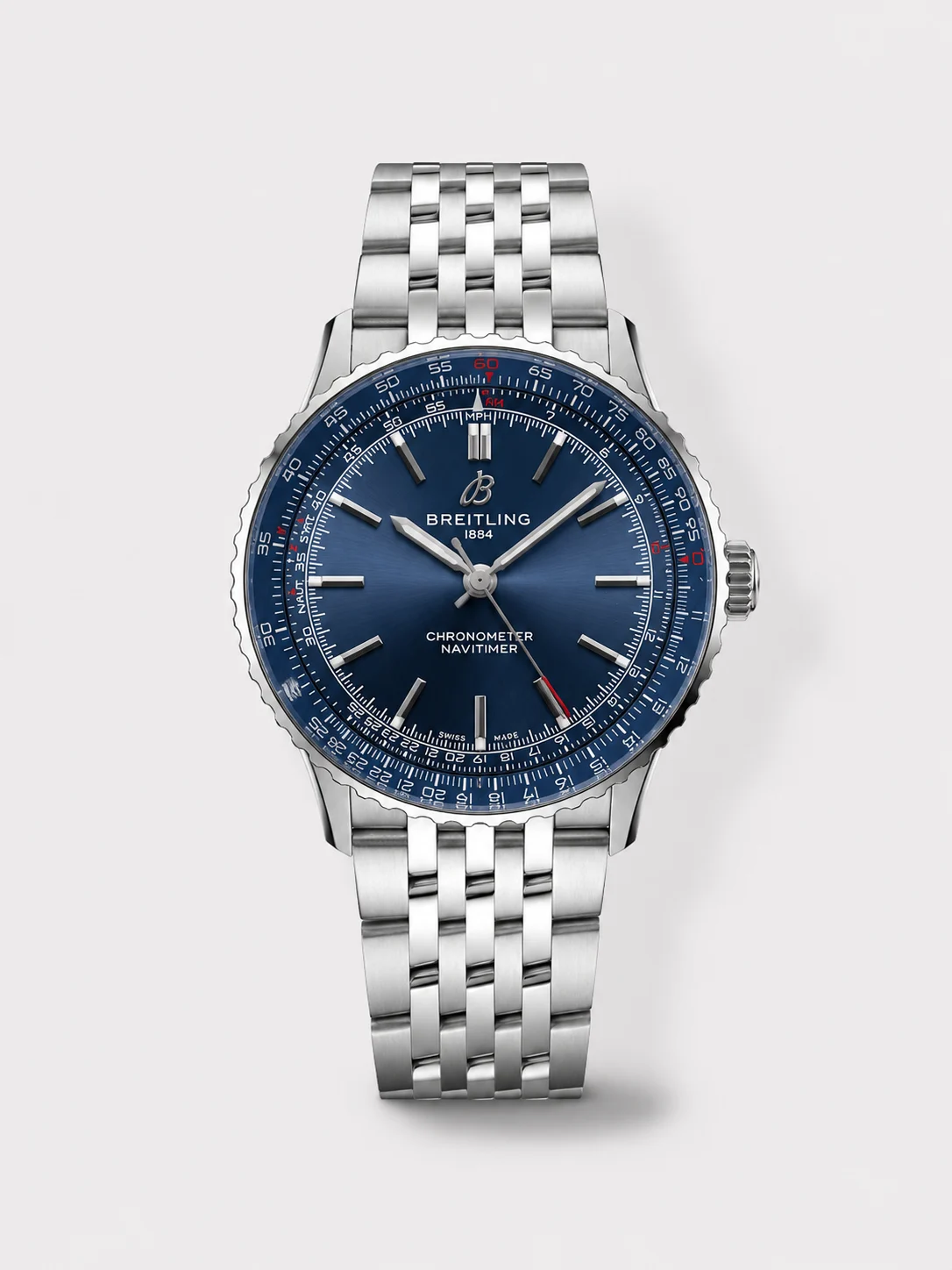Breitling Navitimer Automatic 41mm - Blue Dial, 904L Stainless Steel Case - Top Super Clone - view 1