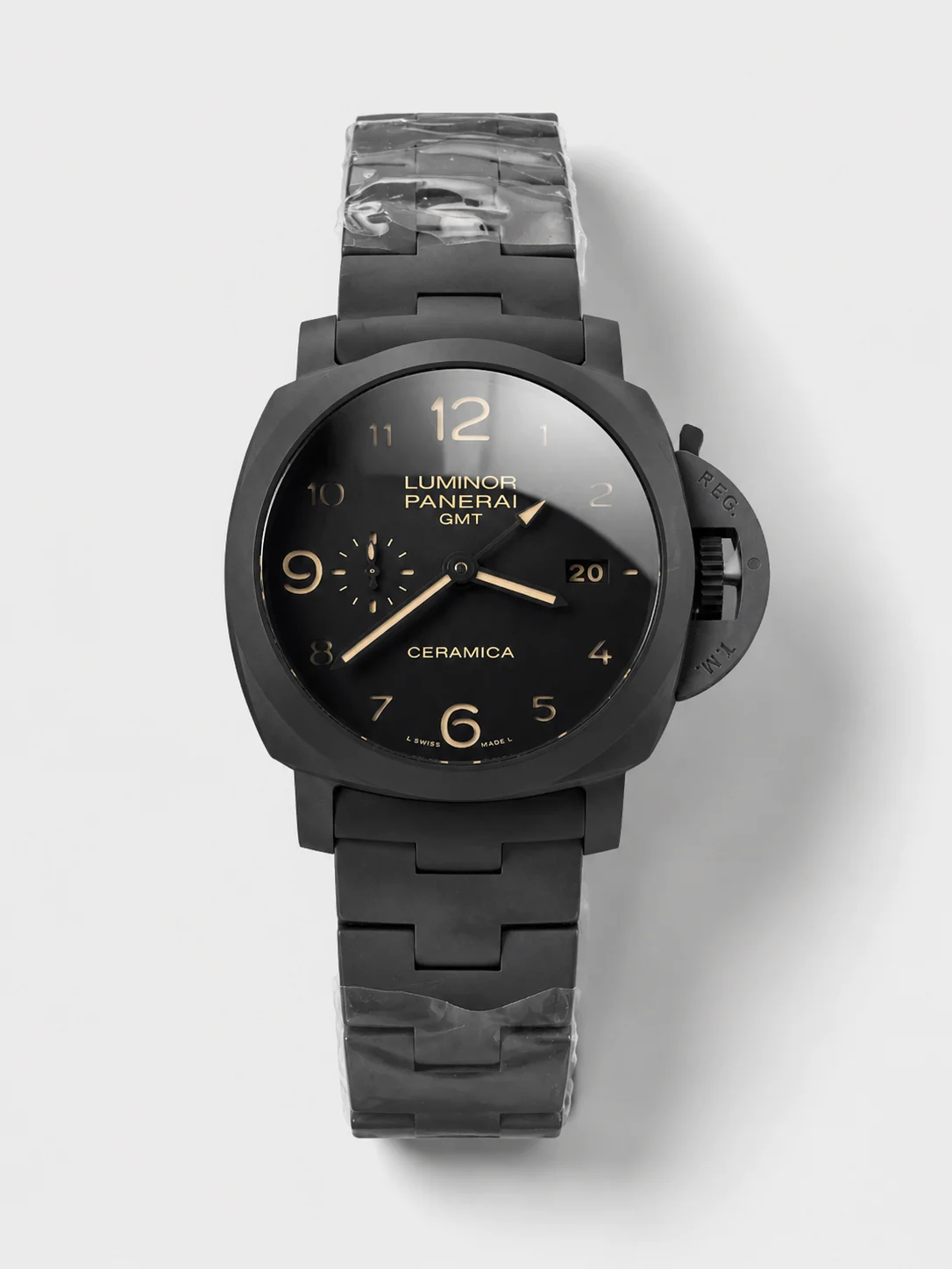 Panerai Luminor GMT PAM441 Ceramica Watch - DLC Coated Edition - Super Clone Watch - view 1