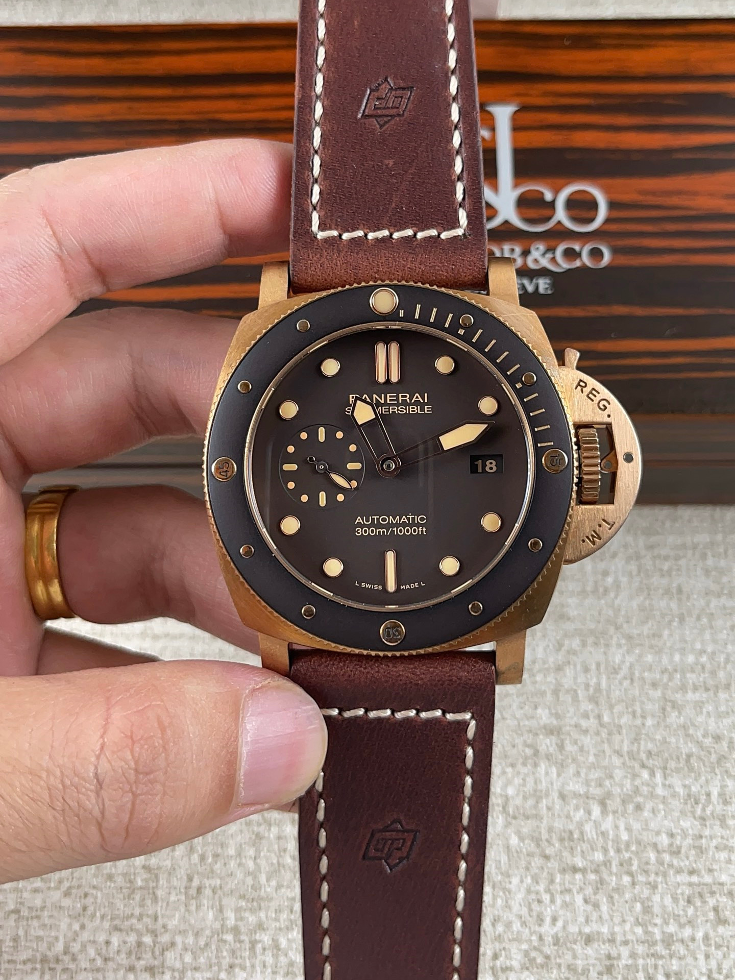 Panerai Super Clone Submersible PAM968 Bronzo Swiss P9010 Movement Watch - view 3