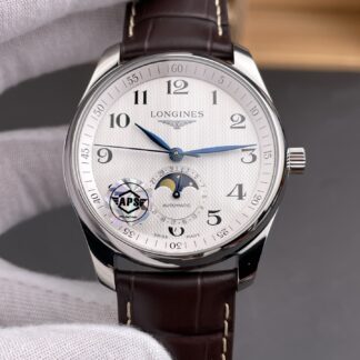 Longines Master Collection Automatic Moonphase White Dial Swiss Super Clone Watch Leather Strap - view 1