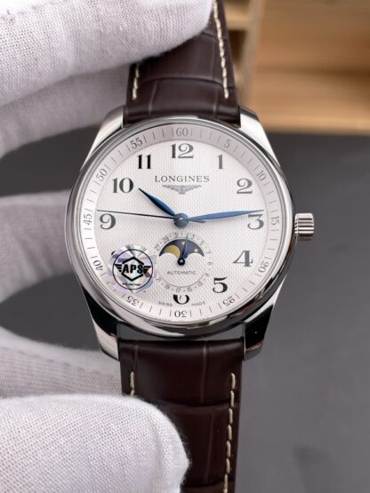 Longines Master Collection Automatic Moonphase White Dial Swiss Super Clone Watch Leather Strap - view 1