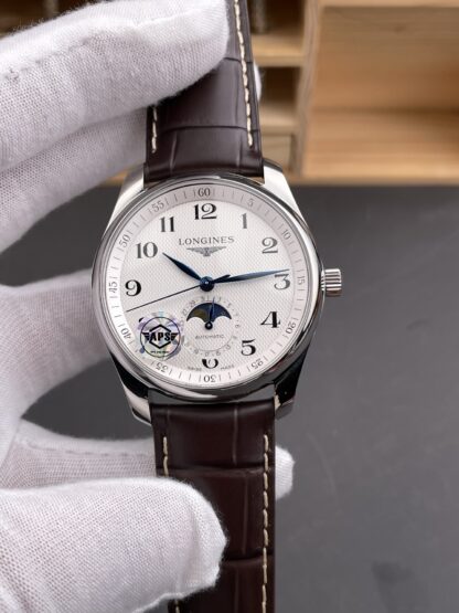 Longines Master Collection Automatic Moonphase White Dial Swiss Super Clone Watch Leather Strap - view 2