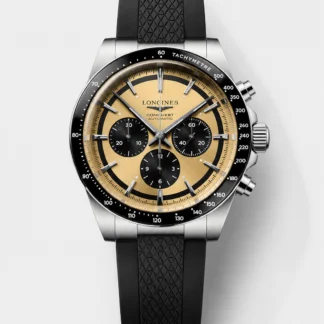 Longines Conquest Chronograph: Yellow dial, stainless steel case, automatic movement. - Super Clone Watch - view 1