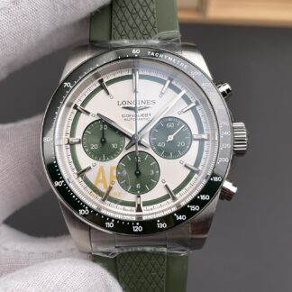 Longines Conquest Chronograph White Dial Automatic Watch in Steel Casing - Super Clone Watch - view 1
